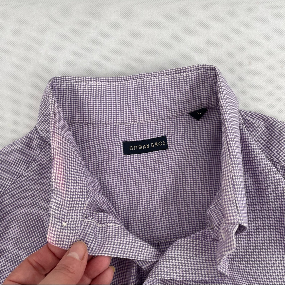 Gitman Bros Purple Houndstooth Button Down Shirt … - image 7